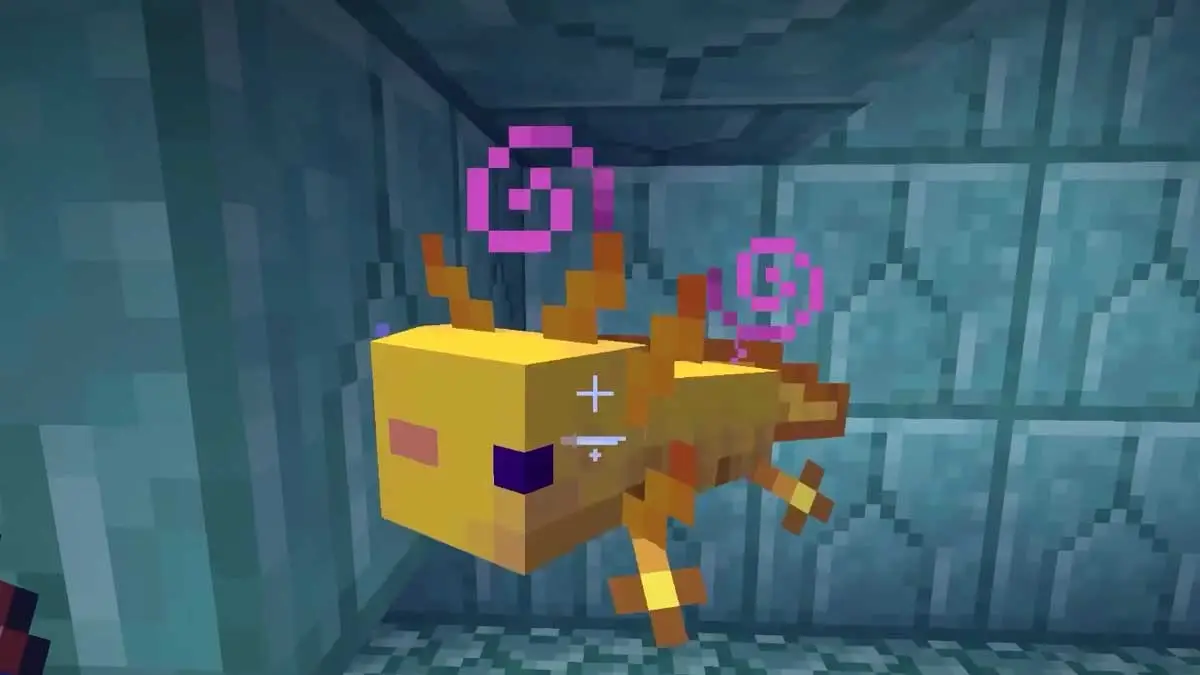 Askolotl w Minecraft - stworzenie pływające w wodzie.